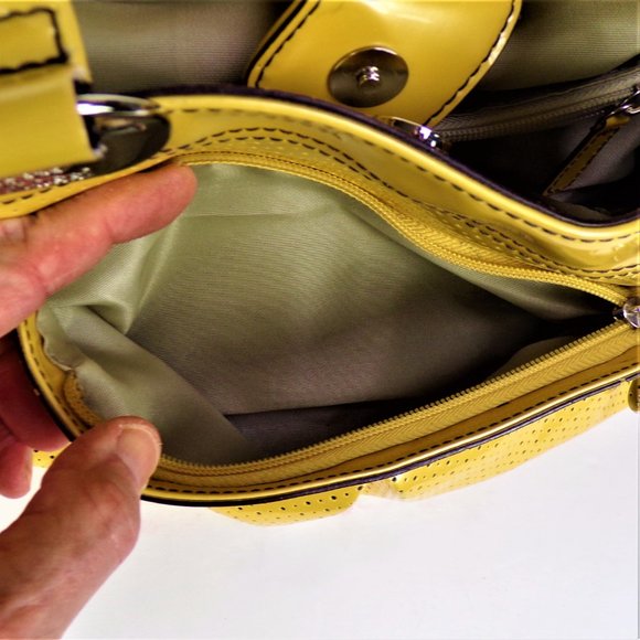 Yellow Perforated Women's Handbag - Picture 11 of 13